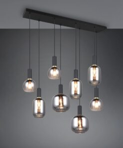 Πολύφωτο Οροφής Ράγα Μαύρο Ματ & Γυαλί DIVA 8xE27 Trio Lighting – 319800832