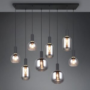 Πολύφωτο Οροφής Ράγα Μαύρο Ματ & Γυαλί DIVA 8xE27 Trio Lighting – 319800832
