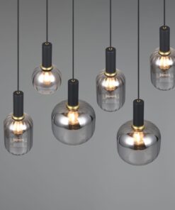 Πολύφωτο Οροφής Ράγα Μαύρο Ματ & Γυαλί DIVA 8xE27 Trio Lighting – 319800832