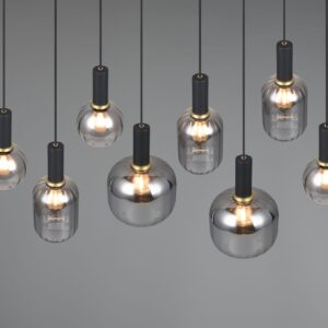 Πολύφωτο Οροφής Ράγα Μαύρο Ματ & Γυαλί DIVA 8xE27 Trio Lighting – 319800832