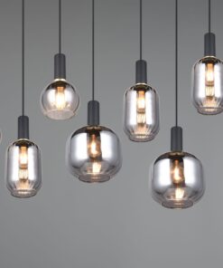 Πολύφωτο Οροφής Ράγα Μαύρο Ματ & Γυαλί DIVA 8xE27 Trio Lighting – 319800832