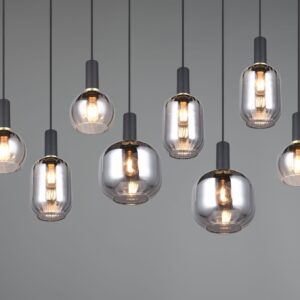 Πολύφωτο Οροφής Ράγα Μαύρο Ματ & Γυαλί DIVA 8xE27 Trio Lighting – 319800832
