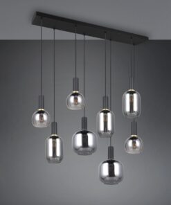 Πολύφωτο Οροφής Ράγα Μαύρο Ματ & Γυαλί DIVA 8xE27 Trio Lighting – 319800832