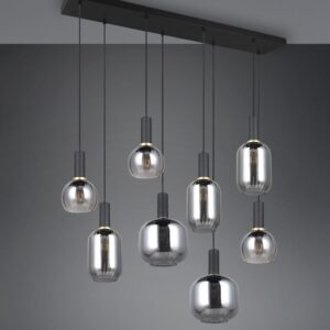Πολύφωτο Οροφής Ράγα Μαύρο Ματ & Γυαλί DIVA 8xE27 Trio Lighting – 319800832