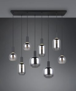 Πολύφωτο Οροφής Ράγα Μαύρο Ματ & Γυαλί DIVA 8xE27 Trio Lighting – 319800832