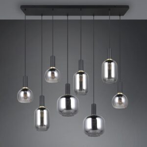 Πολύφωτο Οροφής Ράγα Μαύρο Ματ & Γυαλί DIVA 8xE27 Trio Lighting – 319800832