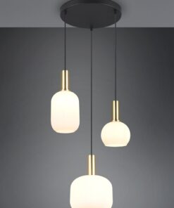 Πολύφωτο Οροφής Ροζέτα Μαύρο Ματ & Οπάλ Γυαλί DIVA 8xE27 Trio Lighting – 319830308