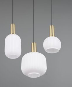 Πολύφωτο Οροφής Ροζέτα Μαύρο Ματ & Οπάλ Γυαλί DIVA 8xE27 Trio Lighting – 319830308