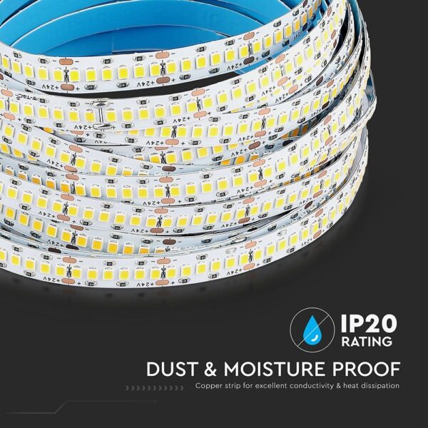 LED Ταινία 15W V-TAC PRO Samsung Chip Dimmable 24V 1650 lm/m Φυσικό 4000Κ 10 Μέτρα – 21321