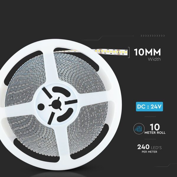 LED Ταινία 15W V-TAC PRO Samsung Chip Dimmable 24V 1650 lm/m Φυσικό 4000Κ 10 Μέτρα – 21321