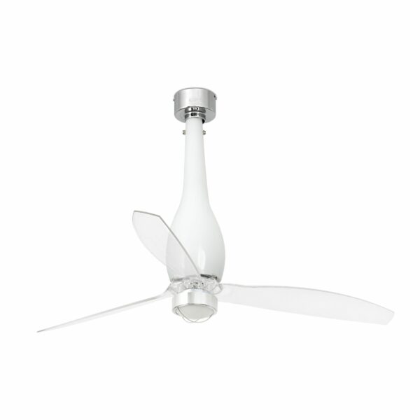 ETERFAN LED Ventilador de techo blanco brillo/transparente con motor DC   FARO - 32000-9