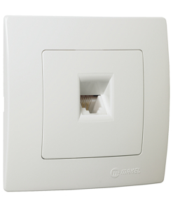 Πρίζα τηλεφώνου RJ11 μονή λευκή Makel Lillium Natural Kare – 32001014