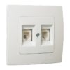 Πρίζα τηλεφώνου RJ11 διπλή λευκή Makel Lillium Natural Kare – 32001034
