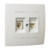 Πρίζα τηλεφώνου-δικτύου RJ11+RJ45 CAT6 διπλή λευκή Makel Lillium Natural Kare – 32001137