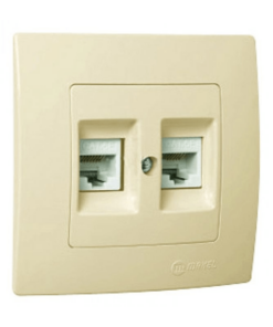 Πρίζα τηλεφώνου RJ11 διπλή μπεζ Makel Lillium Natural Kare – 32010034