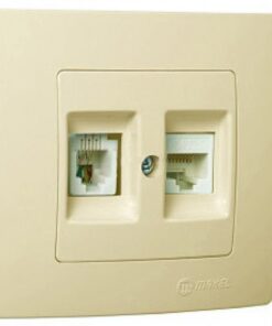 Πρίζα τηλεφώνου-δικτύου RJ11+RJ45 CAT5 διπλή μπεζ Makel Lillium Natural Kare – 32010037