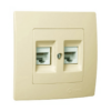 Πρίζα δικτύου RJ45 CAT6 διπλή μπεζ Makel Lillium Natural Kare – 32010136