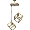 Φωτιστικό ανισόπεδο 2φωτο με κύβους KYVOS/2L GOLD MAT PENDEL 2/L Heronia – 34-0352