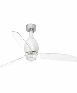 MINI ETERFAN LED Ventilador de techo blanco brillo/transparente con motor DC    FARO – 32020-9