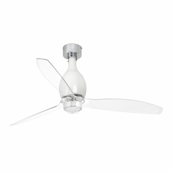 MINI ETERFAN LED Ventilador de techo blanco brillo/transparente con motor DC    FARO - 32020-9