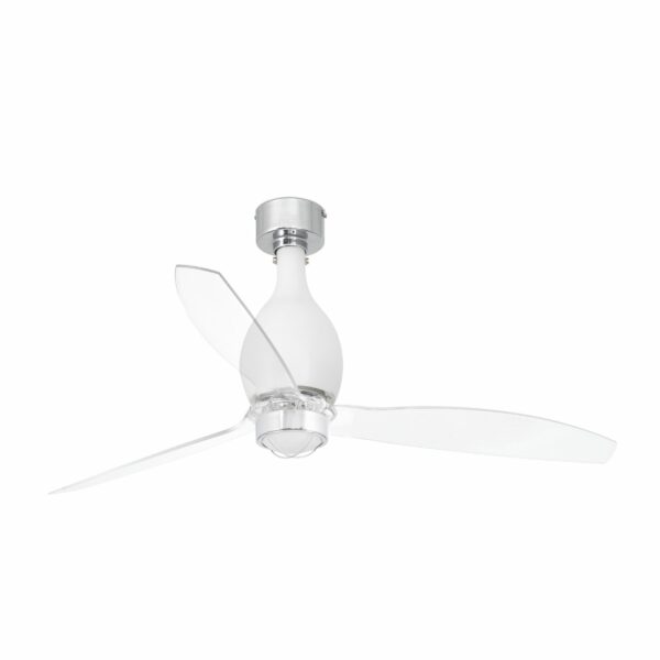 MINI ETERFAN LED Matt white/transparent ceiling fan with DC motor  FARO - 32025-9