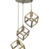 Φωτιστικό ανισόπεδο 3φωτο με κύβους KYVOS/3L GOLD MAT PENDEL 3/L Heronia – 34-0353