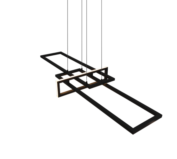 Κρεμαστό Φωτιστικό Trio Lighting LED 34W  Μαύρο Ματ Μεταλλικό Step Dimmable 4200lm 3000K  320310332