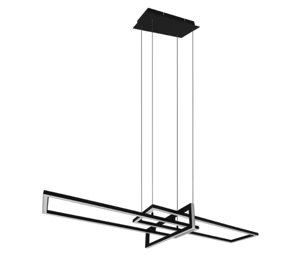 Κρεμαστό Φωτιστικό Trio Lighting LED 34W  Μαύρο Ματ Μεταλλικό Step Dimmable 4200lm 3000K  320310332