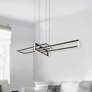 Κρεμαστό Φωτιστικό Trio Lighting LED 34W  Μαύρο Ματ Μεταλλικό Step Dimmable 4200lm 3000K  320310332