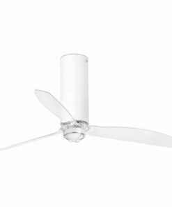 TUBE FAN SHINY WHITE/TRANSPARENT CEILING FAN WITH FARO – 32033