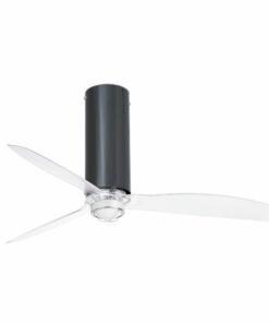 TUBE FAN LED Shiny black/transparent ceiling FAN LED with DC motor  FARO – 32035-10