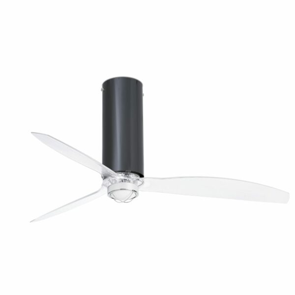 TUBE FAN LED Shiny black/transparent ceiling FAN LED with DC motor  FARO - 32035-10