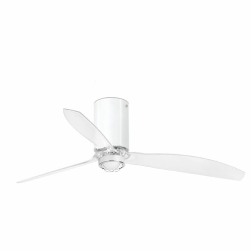 MINI TUBE FAN LED Shiny white/transparent ceiling FAN LED with DC motor   FARO – 32038-9