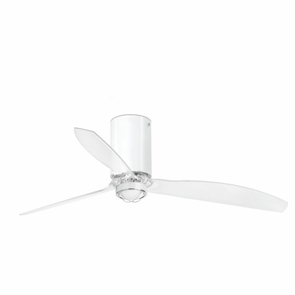 MINI TUBE FAN LED Shiny white/transparent ceiling FAN LED with DC motor   FARO - 32038-9