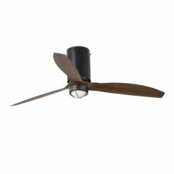 MINI TUBE FAN LED Matt black/wood ceiling DC motor FARO – 32042-10