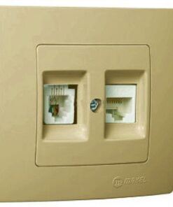 Πρίζα τηλεφώνου RJ11 διπλή χρυσό ματ Makel Lillium Natural Kare – 32057034
