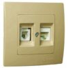 Πρίζα τηλεφώνου-δικτύου RJ11+RJ45 CAT5 διπλή χρυσό ματ Makel Lillium Natural Kare – 32057037