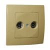 Πρίζα TV-RADIO διελεύσεως χρυσό ματ Makel Lillium Natural Kare – 32057060
