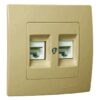 Πρίζα δικτύου RJ45 CAT6 διπλή χρυσό ματ Makel Lillium Natural Kare – 32057136