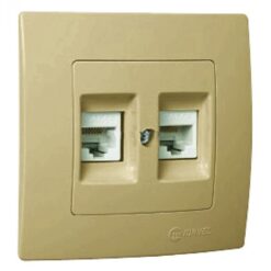 Πρίζα δικτύου RJ45 CAT6 διπλή χρυσό ματ Makel Lillium Natural Kare – 32057136