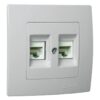 Πρίζα τηλεφώνου RJ11 διπλή περλέ ματ Makel Lillium Natural Kare – 32100034