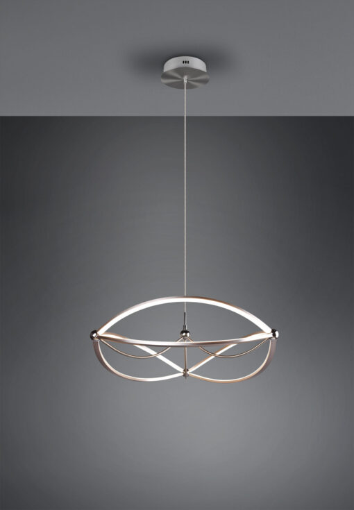 Κρεμαστό Φωτιστικό Trio Lighting LED 42W Νίκελ Ματ Μεταλλικό Step Dimmable 5100lm 3000K 321210107