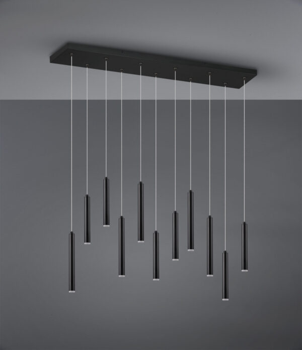 Κρεμαστό Φωτιστικό Ράγα TUBULAR Trio Lighting LED 30W 3850lm Μαύρο Ματ Step Dimmable 3000K – 321611132