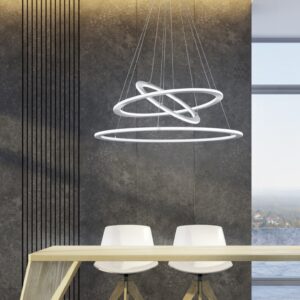 Κρεμαστό Φωτιστικό Trio Lighting LED 75W  Νίκελ Ματ Μεταλλικό Step Dimmable 8000lm 3000K  321910307