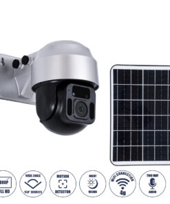 GloboStar® 86054 Αυτόνομη Ηλιακή Camera 1080P 2MP 4G SIM CARD WiFi 150° Μπαταρία 3200mAh Φωτοβολταϊκό Πάνελ Διπλή Κατέυθυνση Ομιλίας Αδιάβροχη IP66 Ψυχρό Λευκό 6000K – Ασημί