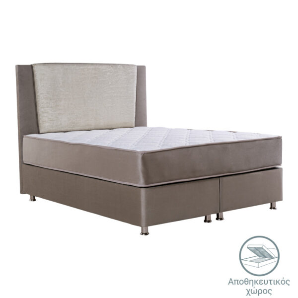 Double bed Tamon pakoworld with storage space beige-ecru 160x200cm 322-000001