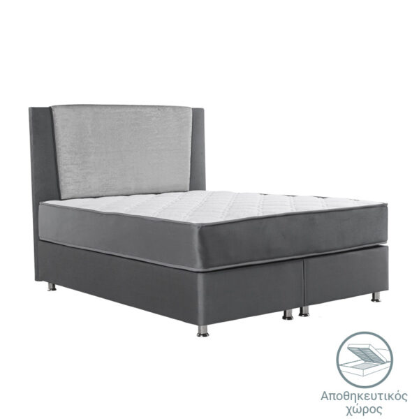 Double bed Tamon pakoworld with storage space dark grey 160x200cm 322-000002