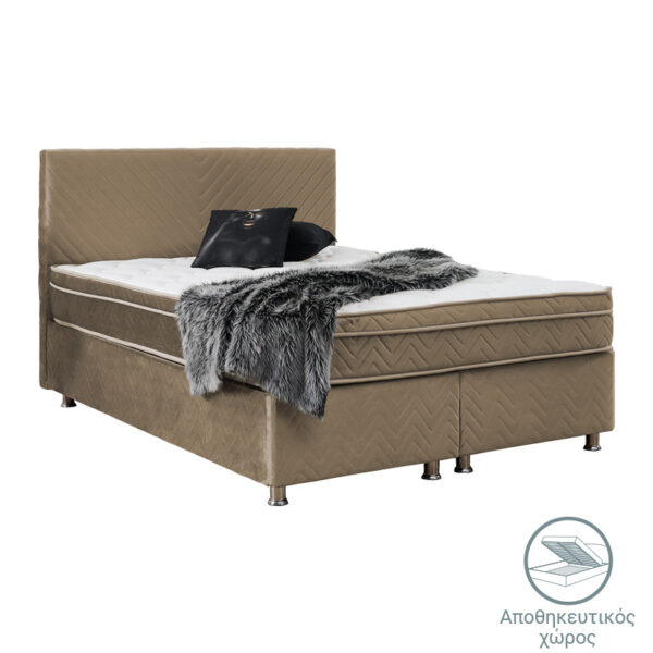 Double bed Rizko pakoworld with storage space brown 160x200cm 322-000010