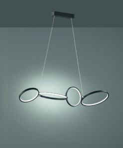 Κρεμαστό Φωτιστικό με Περιστρεφόμενους Κύκλους RONDO Trio Lighting LED 37W 4600lm Μαύρο Ματ Step Dimmable 3000K – 322610432