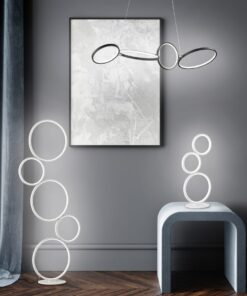 Κρεμαστό Φωτιστικό με Περιστρεφόμενους Κύκλους RONDO Trio Lighting LED 37W 4600lm Μαύρο Ματ Step Dimmable 3000K – 322610432